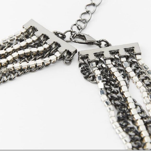 NWTs zara rhinestone cascade necklace - Picture 3 of 4